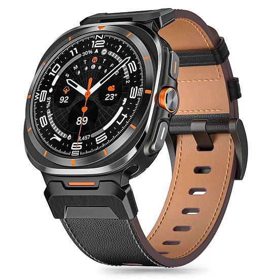 Tech-Protect Delta Pro bőrszíj Samsung Galaxy Watch Ultra (47 mm) készülékhez - fekete