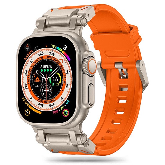 Tech-Protect Delta Pro szíj Apple Watch 4 / 5 / 6 / 7 / 8 / 9 / SE / Ultra 1 / 2 (42/44/45/49 mm) - Titanium Orange