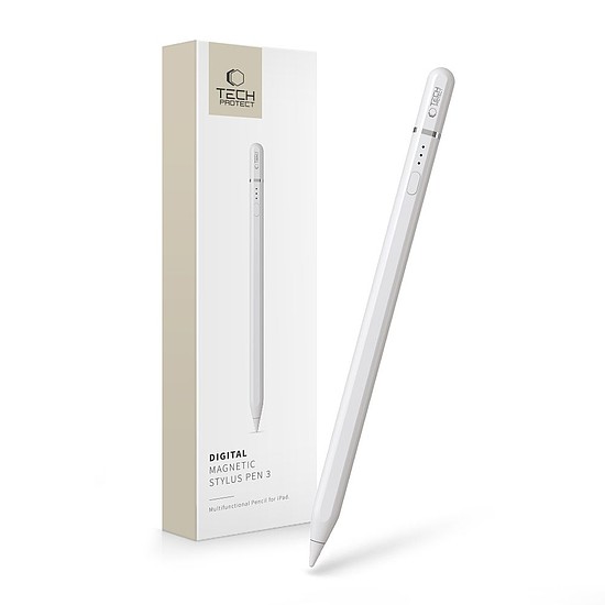 Tech-Protect digitális mágneses Stylus Pen 3 mágneses iPad táblagéphez - fehér