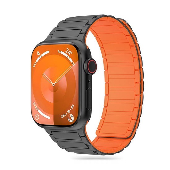 Tech-Protect IconBand mágneses szíj Apple Watch 4 / 5 / 6 / 7 / 8 / 9 / SE / Ultra 1 / 2 (42/44/45/49 mm) titán narancshoz