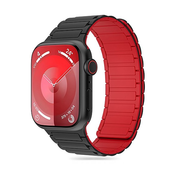 Tech-Protect IconBand mágneses szíj Apple Watch 4 / 5 / 6 / 7 / 8 / 9 / SE / Ultra 1 / 2 (42/44/45/49 mm) - fekete-piros