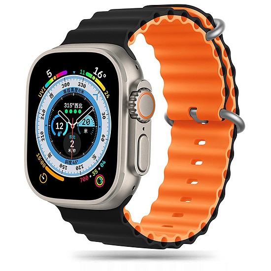 Tech-Protect IconBand Pro szíj Apple Watch 4 / 5 / 6 / 7 / 8 / 9 / SE / Ultra 1 / 2 (42/44/45/49 mm) - narancssárga-fekete