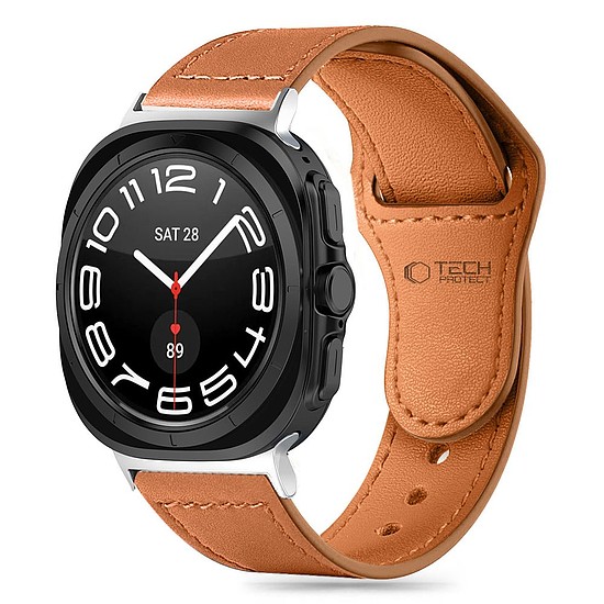 Tech-Protect LeatherFit szíj Samsung Galaxy Watch Ultra (47 mm) készülékhez - barna