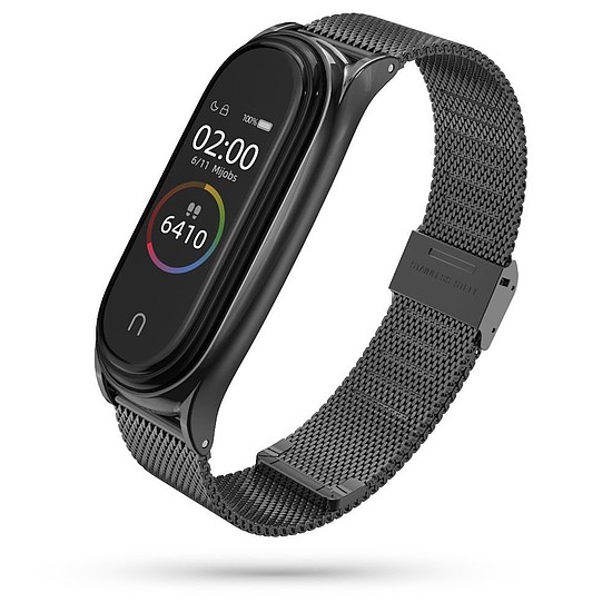 Tech-Protect MilaneseBand szíj Xiaomi Mi Smart Band 5/6/6 NFC-hez - fekete