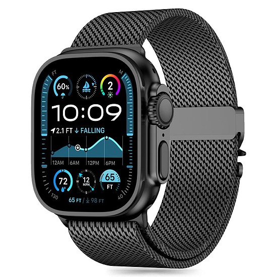 Tech-Protect Milano szíj Apple Watchhoz 6 / 7 / 8 / 9 / 10 / SE / Ultra 1 / 2 (44 / 45 / 46 / 49 MM) - fekete