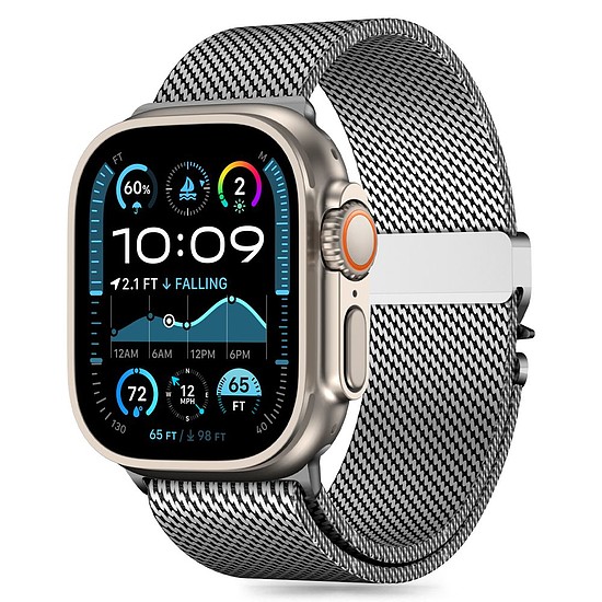 Tech-Protect Milano szíj Apple Watchhoz 6 / 7 / 8 / 9 / 10 / SE / Ultra 1 / 2 (44 / 45 / 46 / 49 MM) - Ezüst