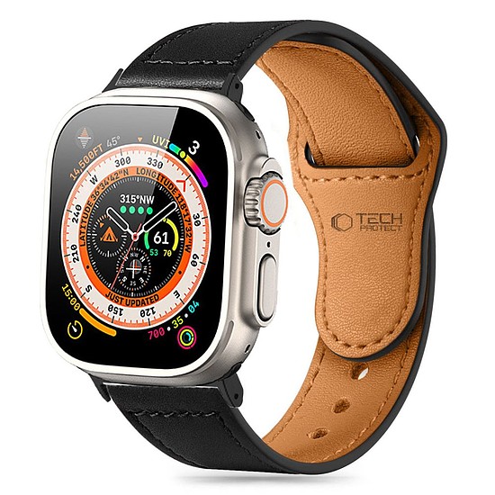 Tech-Protect Naturalfit szíj Apple Watch 4 / 5 / 6 / 7 / 8 / 9 / SE (38 / 40 / 41 mm) - fekete