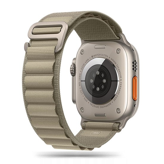 Tech-Protect Nylon Pro szíj Apple Watch 4/5/6/7/8/9/SE/Ultra 1/2 (42/44/45/49 mm) - Titanium Olive