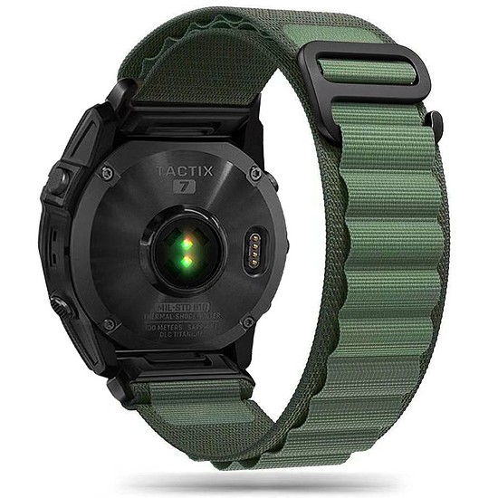 Tech-Protect Nylon Pro szíj Garmin Fenix 3 / 5X / 3HR / 5X Plus / 6X / 6X Pro / 7X készülékhez - Sötétzöld