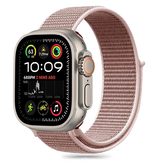 Tech-Protect nylon szíj Apple Watch 6 / 7 / 8 / 9 / 10 / SE / Ultra 1 / 2 (44 / 45 / 46 / 49 MM) - rózsaszín