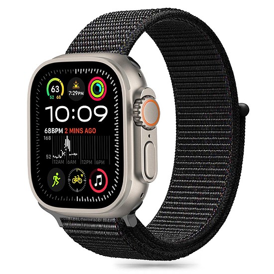 Tech-Protect nylon szíj Apple Watchhoz 6 / 7 / 8 / 9 / 10 / SE (40 / 41 / 42 MM) - fekete