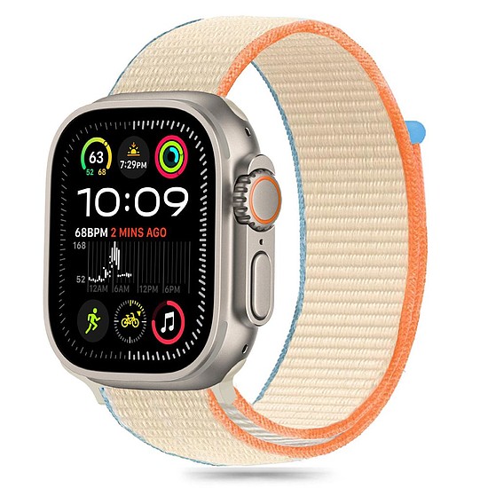 Tech-Protect nylon szíj Apple Watchhoz 6 / 7 / 8 / 9 / 10 / SE / Ultra 1 / 2 (44 / 45 / 46 / 49 MM) - bézs