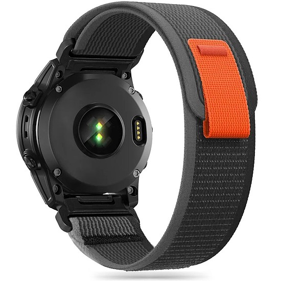 Tech-Protect nylon szíj Garmin Fenix 3 / 5X / 3HR / 5X Plus / 6X / 6X Pro / 7X készülékhez - fekete-narancs