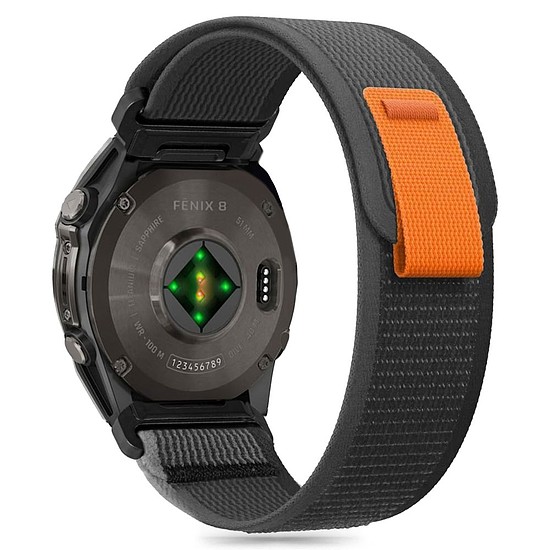 Tech-Protect nylon szíj Garmin Fenix 5 / 6 / 6 Pro / 7 / 8 (47 mm) készülékhez - fekete