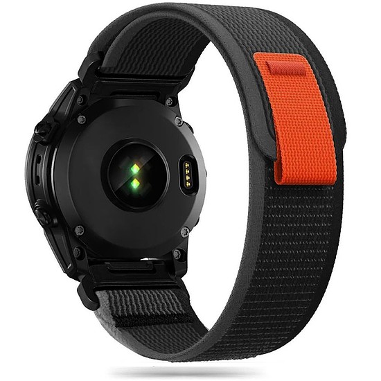 Tech-Protect nylon szíj Garmin Fenix 5 / 6 / 6 Pro / 7 készülékhez - fekete/narancs