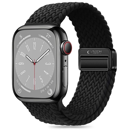 Tech-Protect nylonmag szíj Apple Watch 4 / 5 / 6 / 7 / 8 / 9 / SE (38 / 40 / 41 mm) - fekete