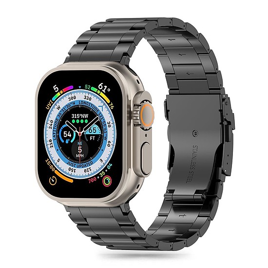 Tech-Protect rozsdamentes Pro szíj Apple Watch 4 / 5 / 6 / 7 / 8 / 9 / SE / Ultra 1 / 2 (42 / 44 / 45 / 49 mm) - fekete