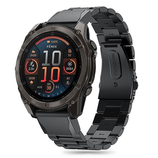 Tech-Protect rozsdamentes szíj Garmin Fenix 5/6/6 Pro/7/8 (47MM) - fekete