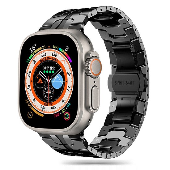 Tech-Protect rozsdamentes vonalú karkötő Apple Watch 4 / 5 / 6 / 7 / 8 / 9 / SE / Ultra 1 / 2 (42/44/45/49 mm) - fekete