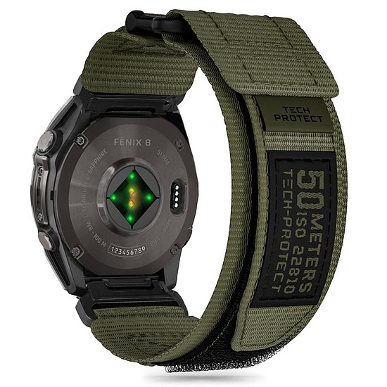 Tech-Protect Scout Pro szíj Garmin Fenix 5 / 6 / 6 Pro / 7 / 8 (47MM) - zöld