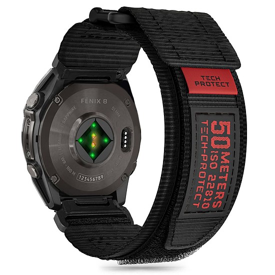 Tech-Protect Scout Pro szíj Garmin Fenix 5X / 5X PLUS / 6X / 6X Pro / 7X / 8 (51 MM) készülékhez - fekete