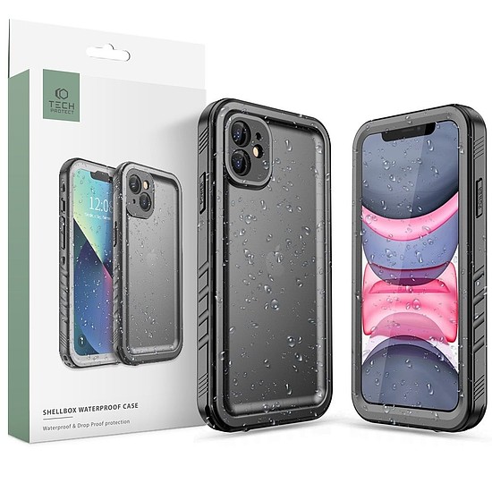 Tech-Protect ShellBox tok vízálló IP68 iPhone 11-hez - fekete