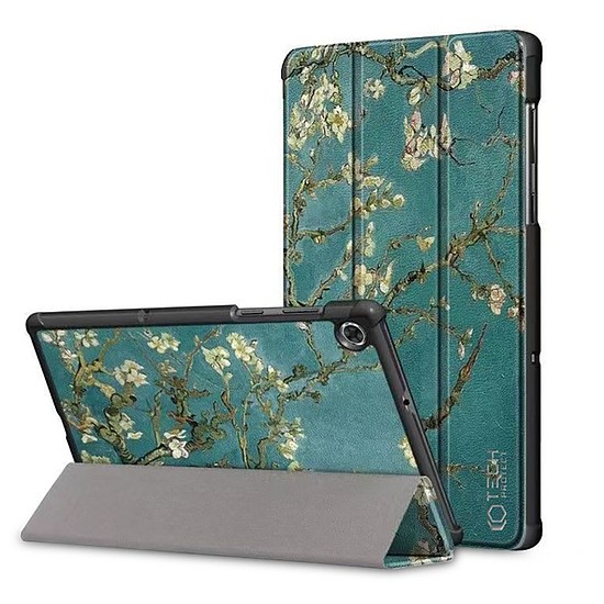 Tech-Protect SmartCase Samsung Galaxy Tab A8 10.5 X200 / X205 telefonhoz - kék Sakura virágokkal