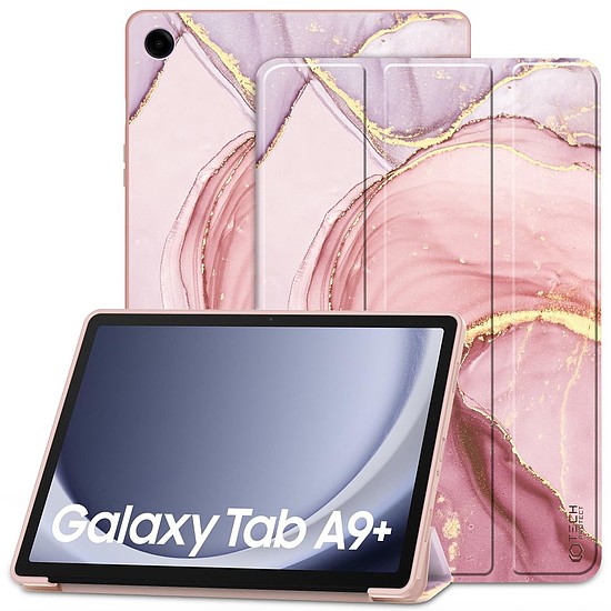 Tech-Protect SmartCase Samsung Galaxy Tab A9+ 11" X210 / X215 / X216 telefonhoz - rózsaszín márvány