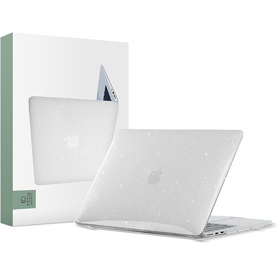 Tech-Protect SmartShell tok MacBook Air 13" M2 / M3 / 2022-2024-hez - Clear-Glitter