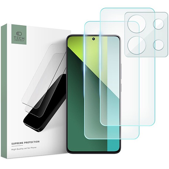 Tech-Protect Supreme készlet Xiaomi Redmi Note 13 Pro 5G / Poco X6 5G 2x edzett üveg kijelzőhöz / edzett üveg fényképezőgéphez