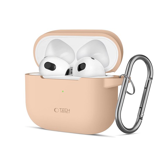 Tech-Protect szilikon horgos tok Apple AirPods 3-hoz - bézs