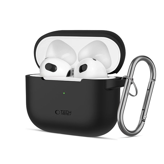 Tech-Protect szilikon horgos tok Apple AirPods 3-hoz - fekete