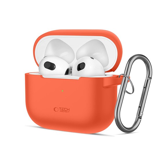 Tech-Protect szilikon horgos tok Apple AirPods 3-hoz - narancssárga