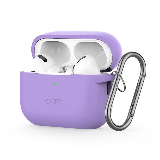 Tech-Protect szilikon horgos tok Apple AirPods Pro 1/2 készülékhez - lila