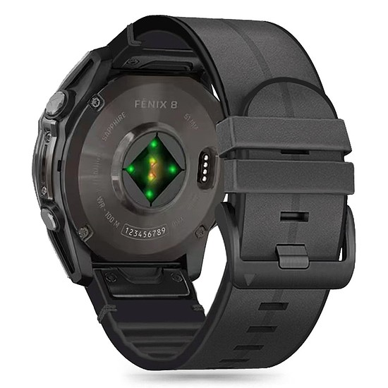 Tech-Protect szilikon PU szíj Garmin Fenix 5 / 6 / 6 Pro / 7 / 8 (47 mm) / E készülékhez - fekete