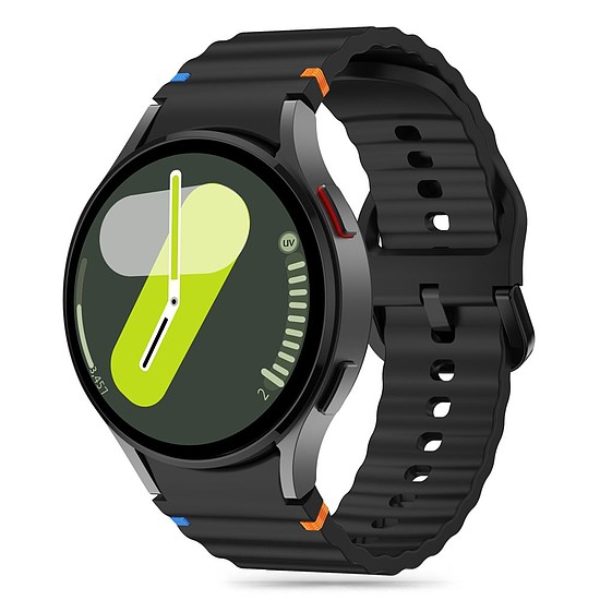 Tech-Protect szilikon sportszíj Samsung Galaxy Watch 4 / 5 / 5 Pro / 6 / 7 / FE készülékhez - fekete