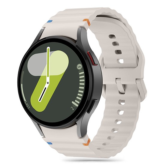 Tech-Protect szilikon sportszíj Samsung Galaxy Watch 4 / 5 / 5 Pro / 6 / 7 / FE készülékhez - bézs