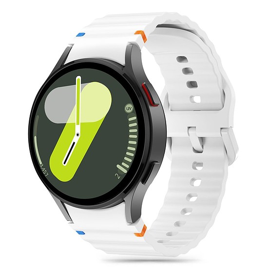 Tech-Protect szilikon sportszíj Samsung Galaxy Watch 4 / 5 / 5 Pro / 6 / 7 / FE telefonhoz - fehér