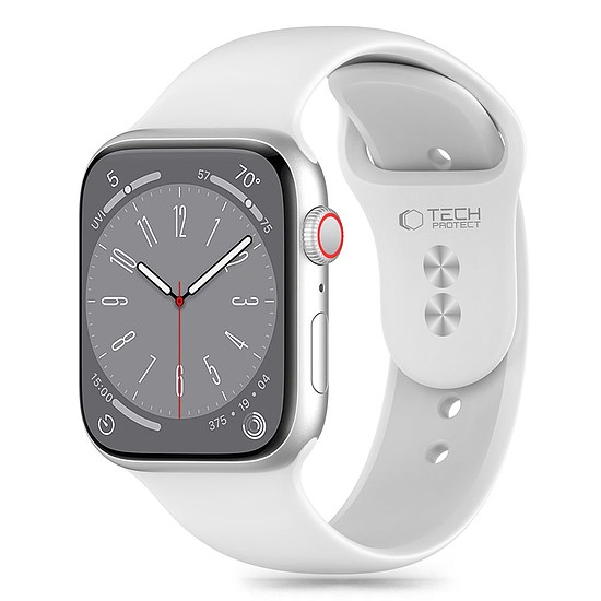 Tech-Protect szilikon szíj Apple Watch 4 / 5 / 6 / 7 / 8 / 9 / SE (38 / 40 / 41 mm) - fehér