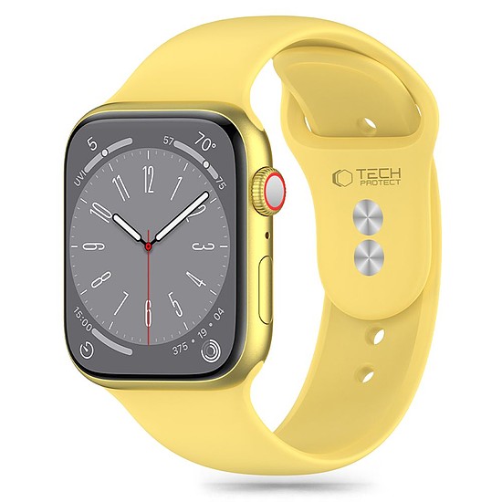 Tech-Protect szilikon szíj Apple Watch 4 / 5 / 6 / 7 / 8 / 9 / SE / Ultra 1 / 2 (42 / 44 / 45 / 49 mm) - sárga