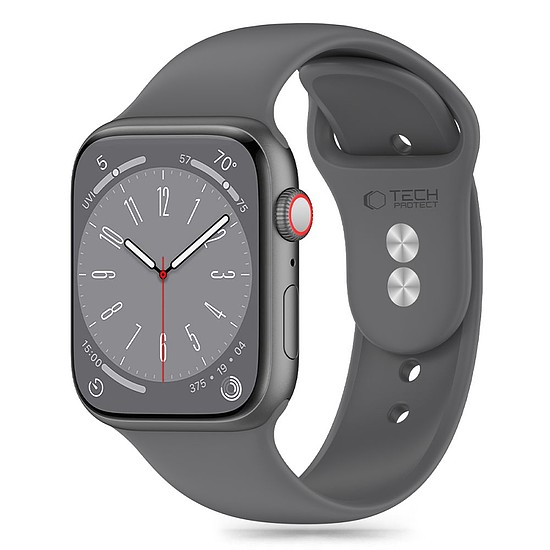 Tech-Protect szilikon szíj Apple Watch 4 / 5 / 6 / 7 / 8 / 9 / SE / Ultra 1 / 2 (42 / 44 / 45 / 49 mm) - szürke