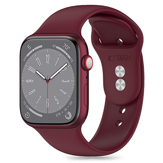 Tech-Protect szilikon szíj Apple Watch 4 / 5 / 6 / 7 / 8 / 9 / SE / Ultra 1 / 2 (42 / 44 / 45 / 49 mm) - bordó