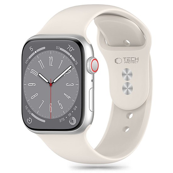 Tech-Protect szilikon szíj Apple Watch 4 / 5 / 6 / 7 / 8 / 9 / SE / Ultra 1 / 2 (42 / 44 / 45 / 49 mm) - bézs