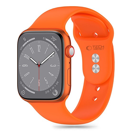 Tech-Protect szilikon szíj Apple Watch 4 / 5 / 6 / 7 / 8 / 9 / SE / ULTRA 1 / 2 (42 / 44 / 45 / 49 mm) - narancssárga