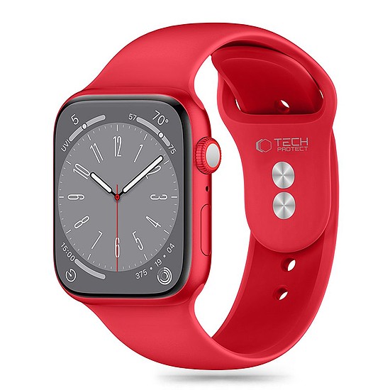 Tech-Protect szilikon szíj Apple Watch 6/7/8/9/10/SE / Ultra 1/2 (44/45/46/49 mm) - piros