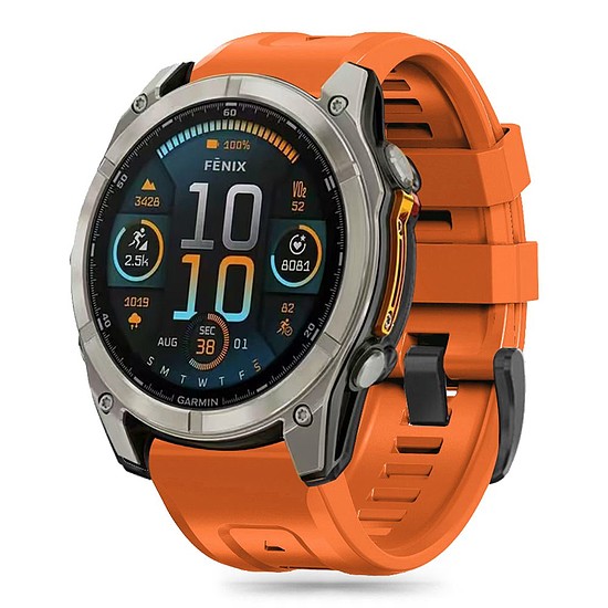 Tech-Protect szilikon szíj Garmin Fenix 5 / 6 / 6 Pro / 7 / 8 (47 mm) / E - narancs