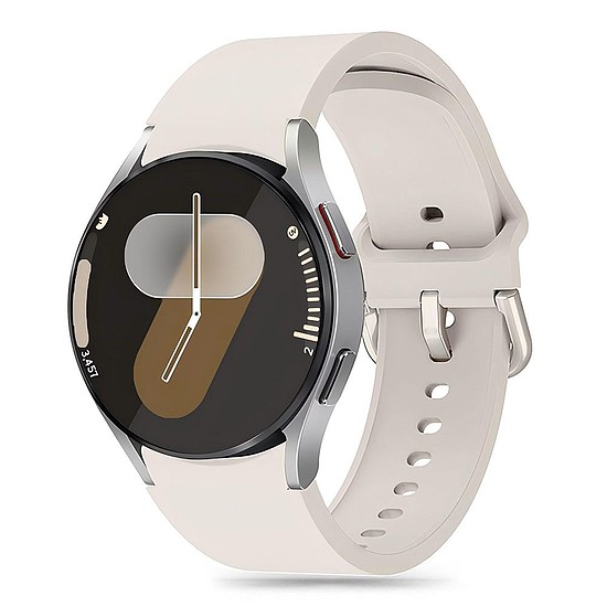 Tech-Protect szilikon szíj Samsung Galaxy Watch 4 / 5 / 5 Pro / 6 / 7 / FE készülékhez - bézs