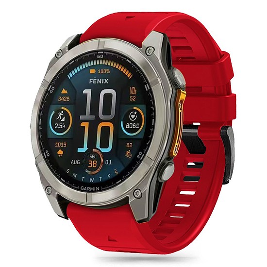 Tech-Protect szilikon vonalpánt Garmin Fenix 5X / 5X Plus / 6X / 6X Pro / 7X / 8 (51 mm) készülékhez - piros