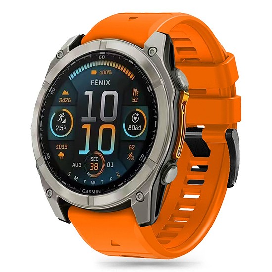 Tech-Protect szilikon zsinórpánt Garmin Fenix 5 / 6 / 6 Pro / 7 / 8 (47 mm) / E - narancshoz