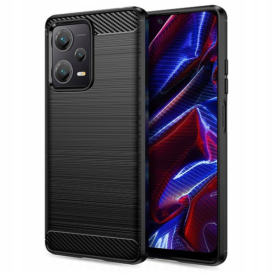 Tech-Protect TPUCarbon tok Xiaomi Redmi Note 12 5G / Poco X5 5G telefonhoz - fekete